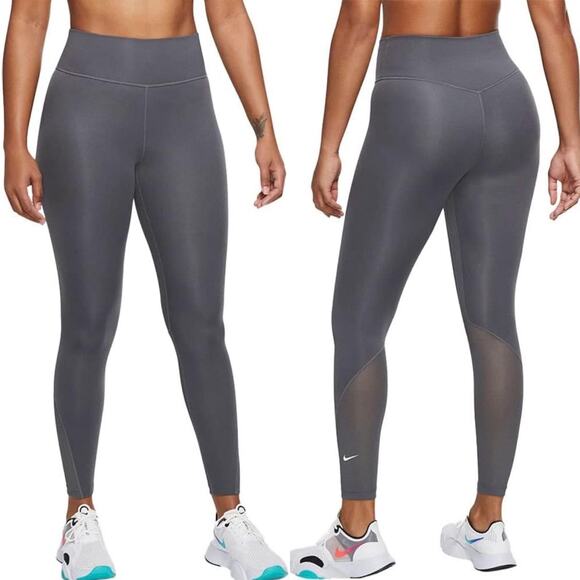 Nike One High-Rise Dri-Fit Gray 7/8 Leggings Size M, Workout, Activewear, sports - Picture 1 of 10